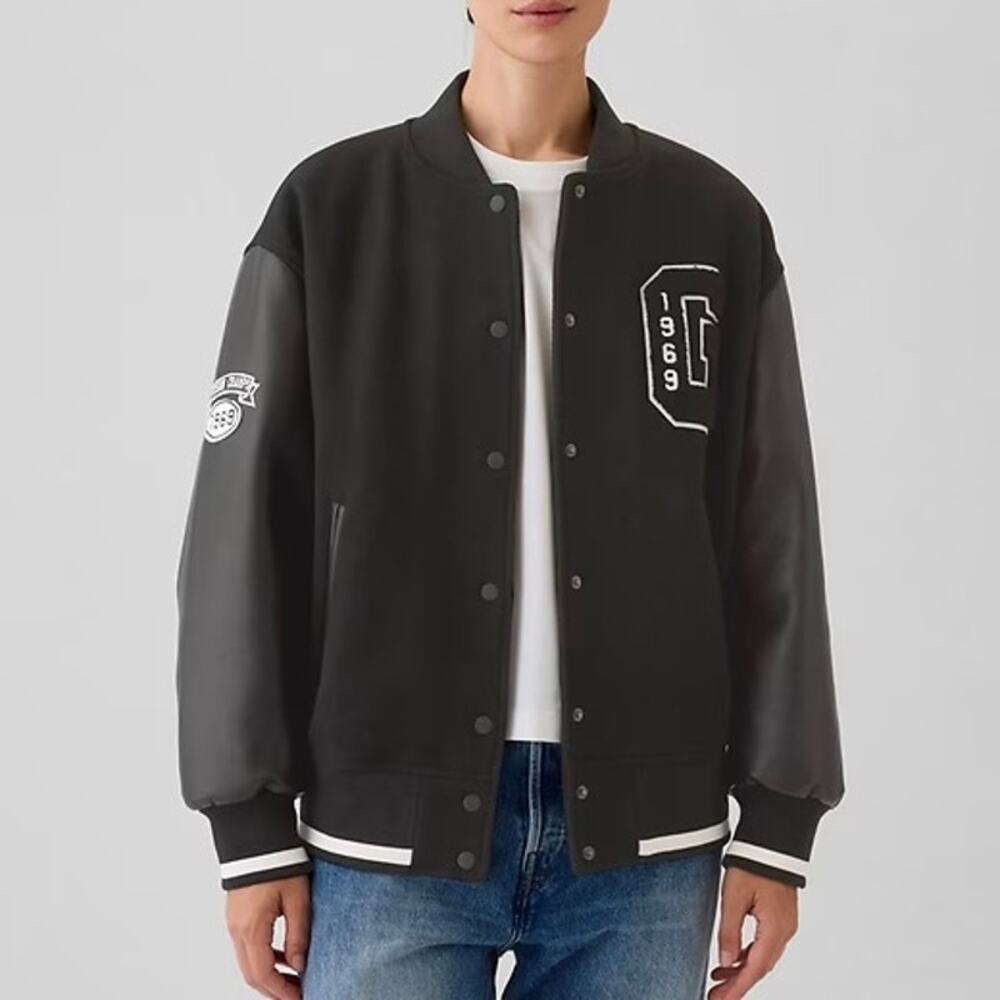 GAP Women's Varsity Logo Boyfriend Jacket Coat Oversized Size S M L 520194 NWT